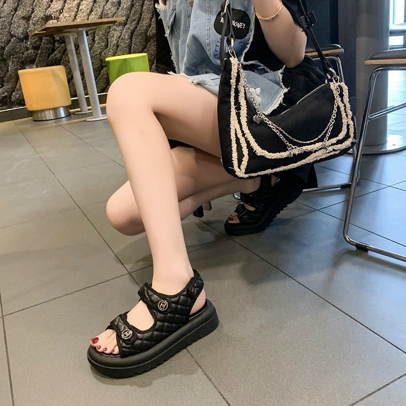 Sandal nữ quai ngang hàng đẹp,dép sandal đi học đi chơi độn đế hàng cao cấp hottren 2022