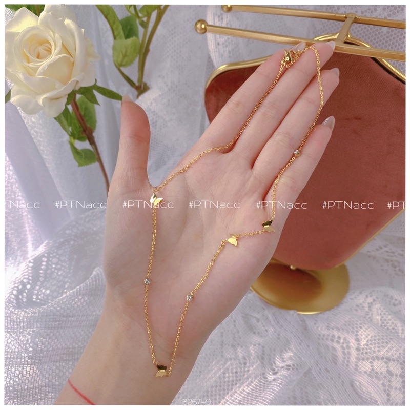 ᴾᵀᴺᵃᶜᶜ Dây chuyền titan hồ điệp mảnh