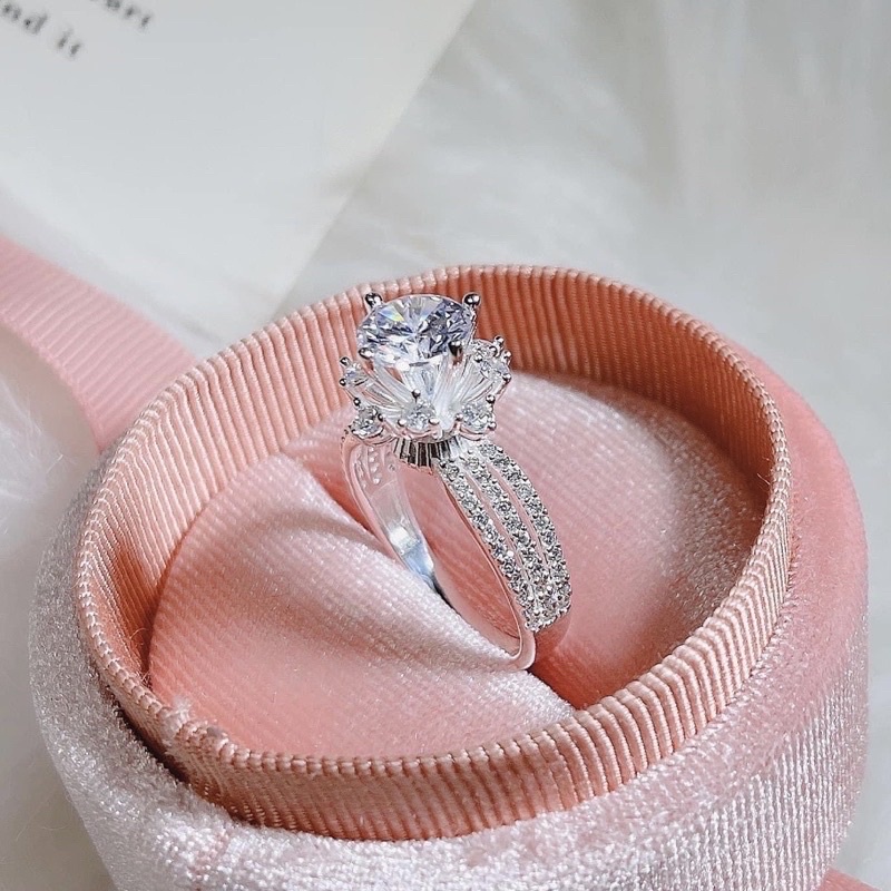 Nhẫn nữ THJ - Nhẫn nữ bạc ta đá cao sáng đẹp sang trọng, chuẩn bạc ta