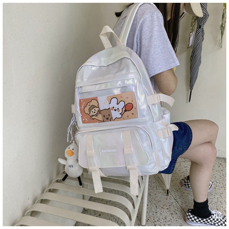 Balo đi học BAIYIRONG bóng, hologram  chống thấm nước