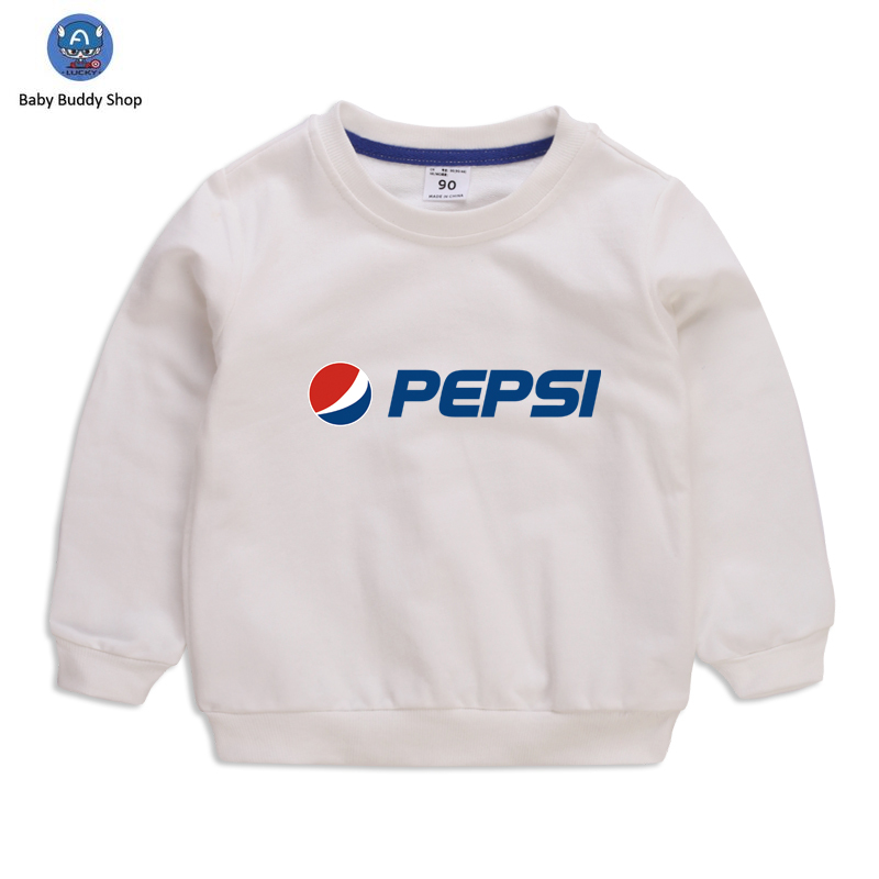 Áo thun tay dài in logo Pepsi 10 màu cho trẻ em