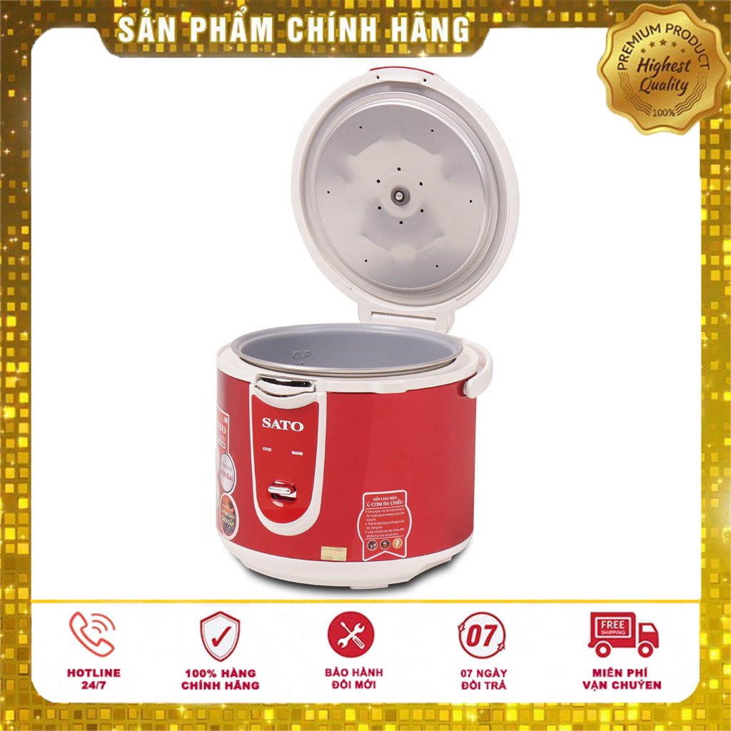 Nồi cơm điện, Nồi cơm điện tử SATO 18Q011 1.8L đa chức năng Nấu cơm, cháo, làm bánh, hầm, ủ ấm Bảo hành 12 tháng.