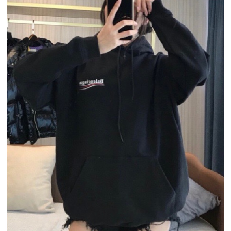 Áo Hoodie Balenciaga Tay Dài Dáng Rộng Chất Liệu Cotton In Họa Tiết Sóng Nước Ngọt Thời Trang Cho Cặp Đôi