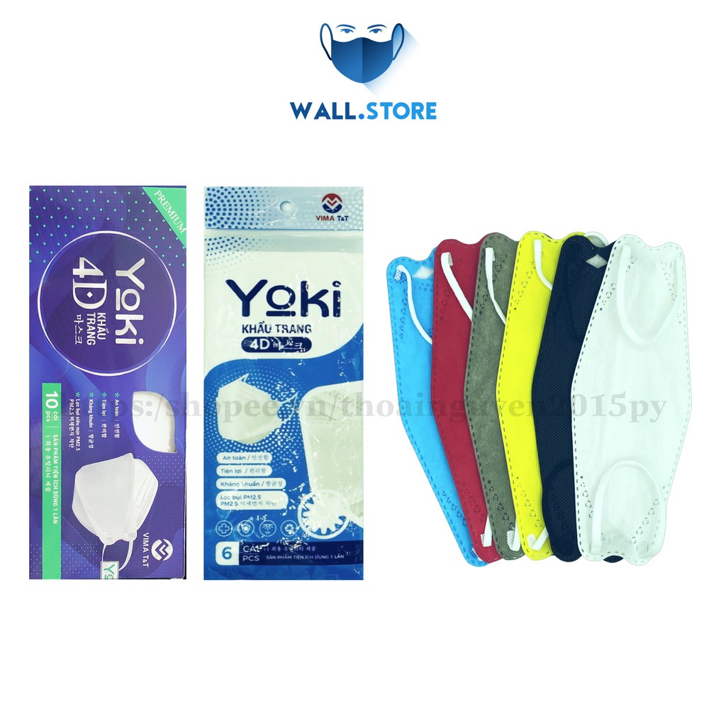 [Mã COSDAY giảm 8% đơn 150K] Túi 6 cái Khẩu trang 4D Yoki 4 Lớp Hàng Công Ty