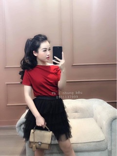 Áo kiểu lệch vai dúm hot hit