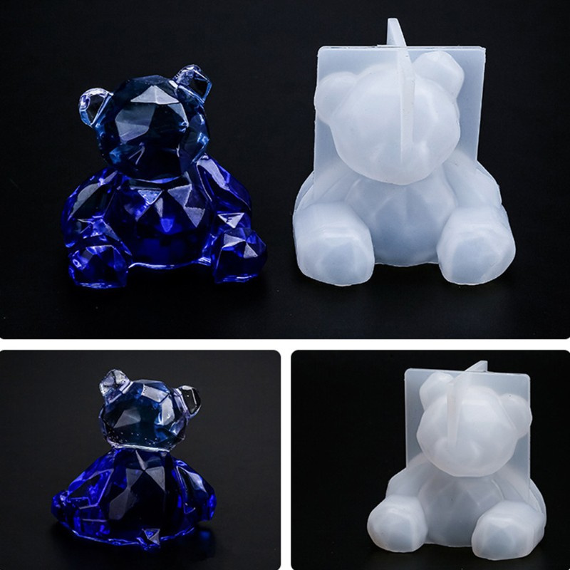 Khuôn Silicone Hình Gấu 3d Làm Mặt Dây Chuyền Diy