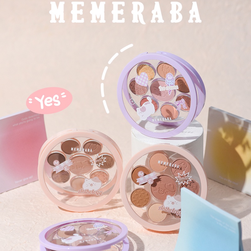Bảng Phấn Mắt MEMERABA 8 Màu Sắc Hiệu Ứng Lì/ Ánh Nhũ Thời Trang NO.MB085