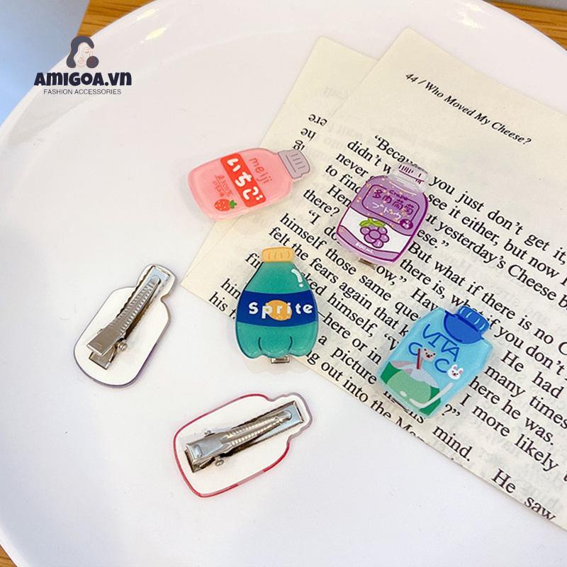 ✨✨Kẹp tóc mỏ vịt hình đồ uống dễ thương cho bé gái