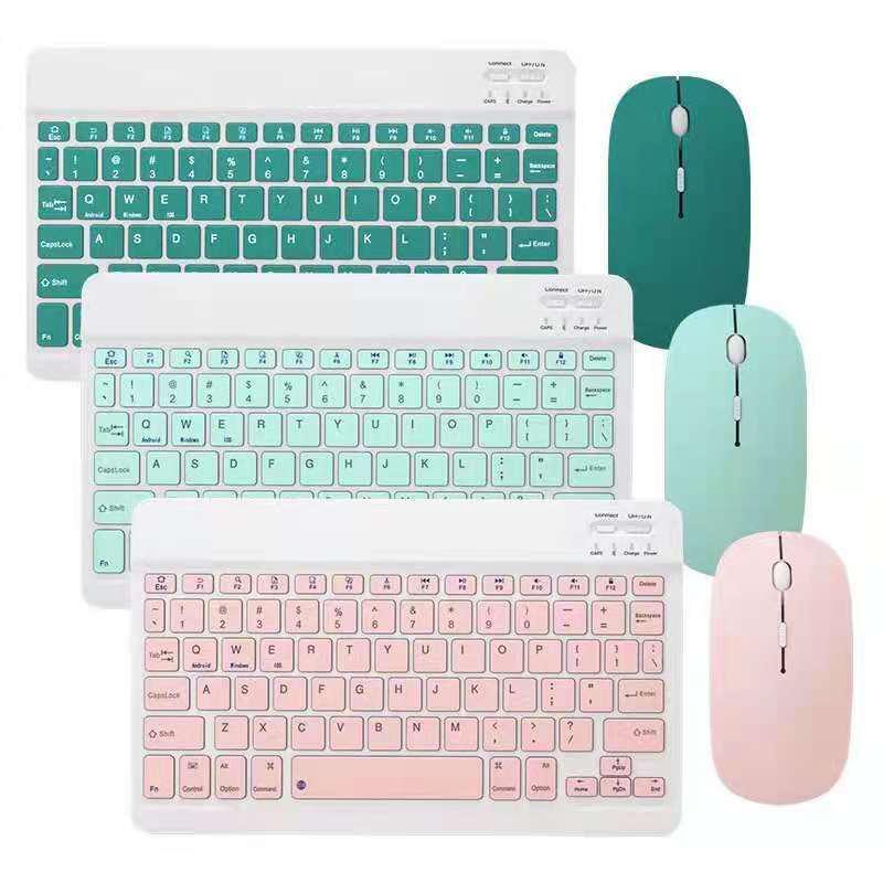 Bộ Bàn Phím Và Chuột Không Dây Bluetooth Mini Cho Tablet Android Phone Phone Windows iOS Size 10 ipad trởs Mac