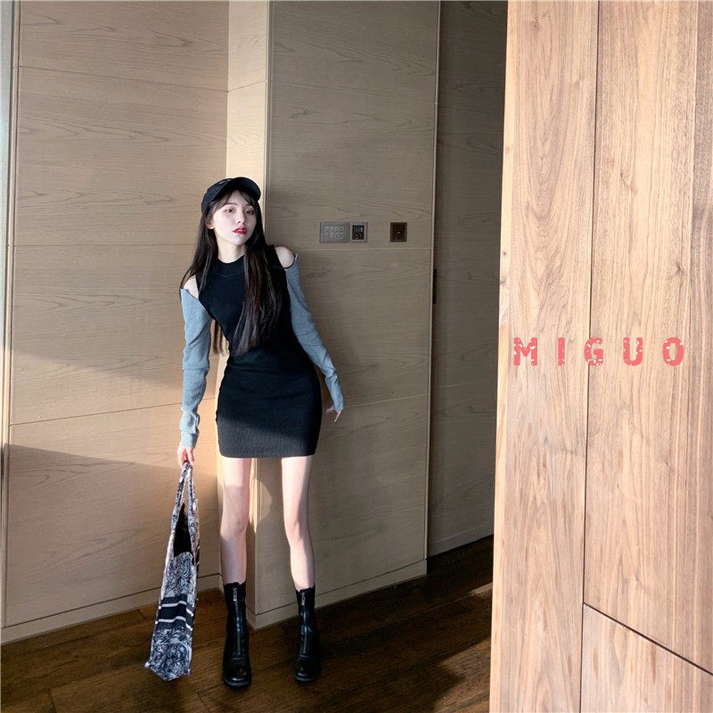 Đầm Dệt Kim Tay Dài Trễ Vai Quyến Rũ Cho Nữ | BigBuy360 - bigbuy360.vn