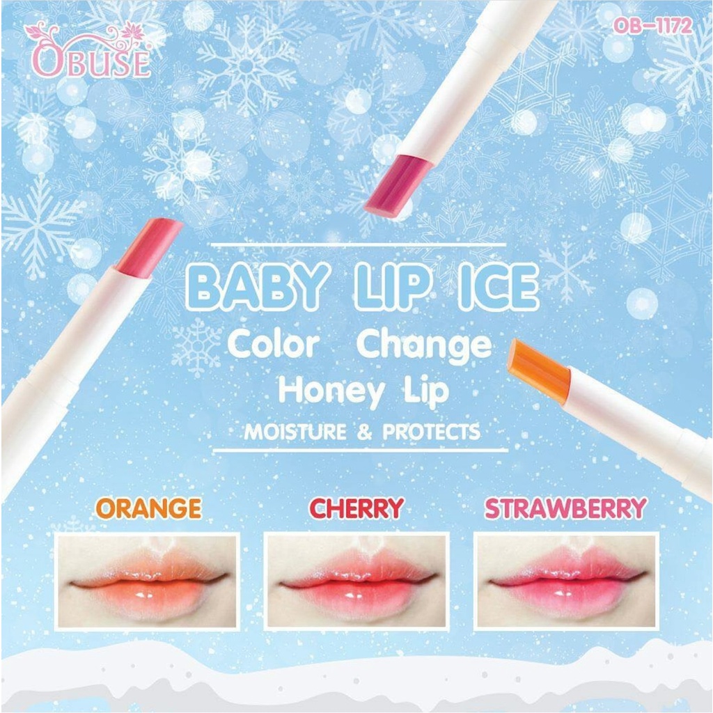 01 Son dưỡng môi mật ong Obuse Baby Lip Ice Thái Lan