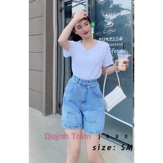 Quần short ngố nữ hàng jean lưng thun