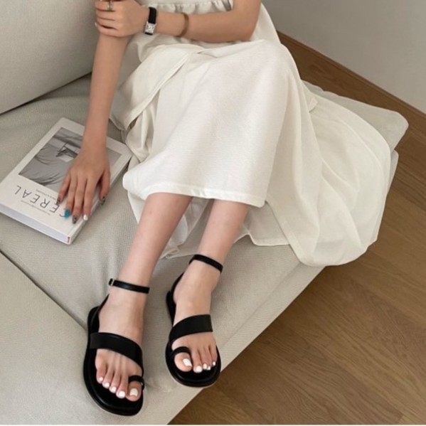 [Mã FAMARAL2 giảm 10K đơn 50K] Dép Sandal LTS39 nữ xỏ ngón Quai chéo đế bệt siêu xinh