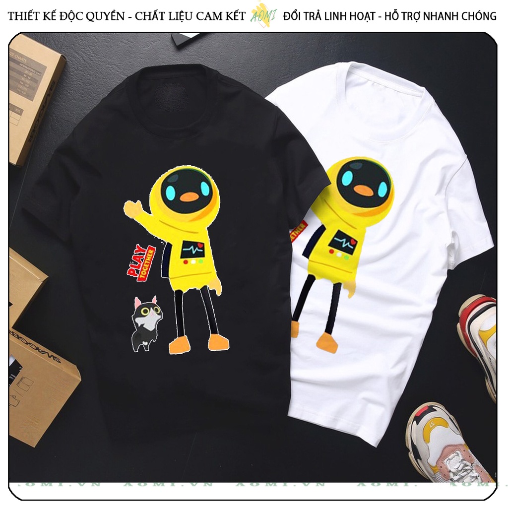 ÁO THUN Play Together UNISEX PHÔNG ĐEN TAY NGẮN NAM NỮ GIA ĐÌNH CẶP ĐÔI SIZE TRẺ EM BÉ TRAI GÁI AOMIVN