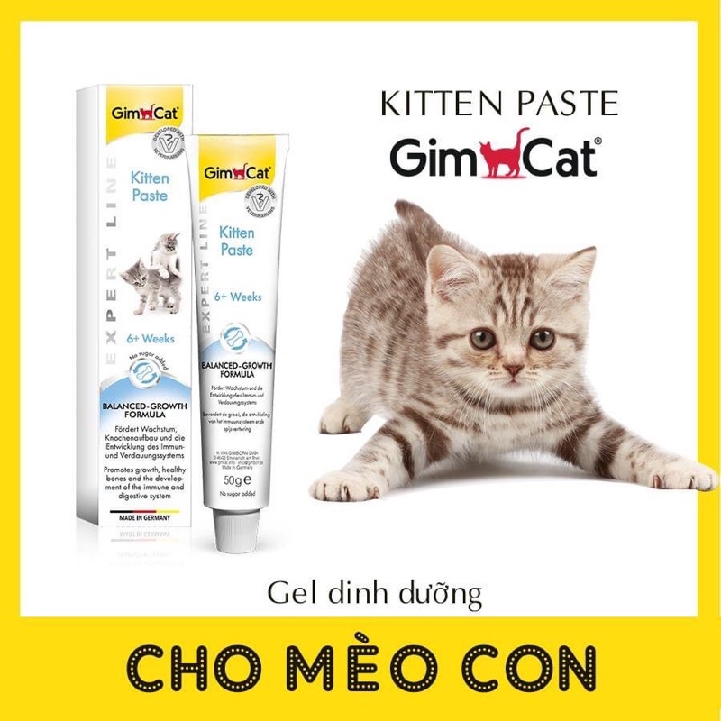 Gel dinh dưỡng Gimcat dành cho MÈO CON - Tuýp 50g - Thương hiệu Đức tiêu chuẩn Châu Âu - Taphoamari