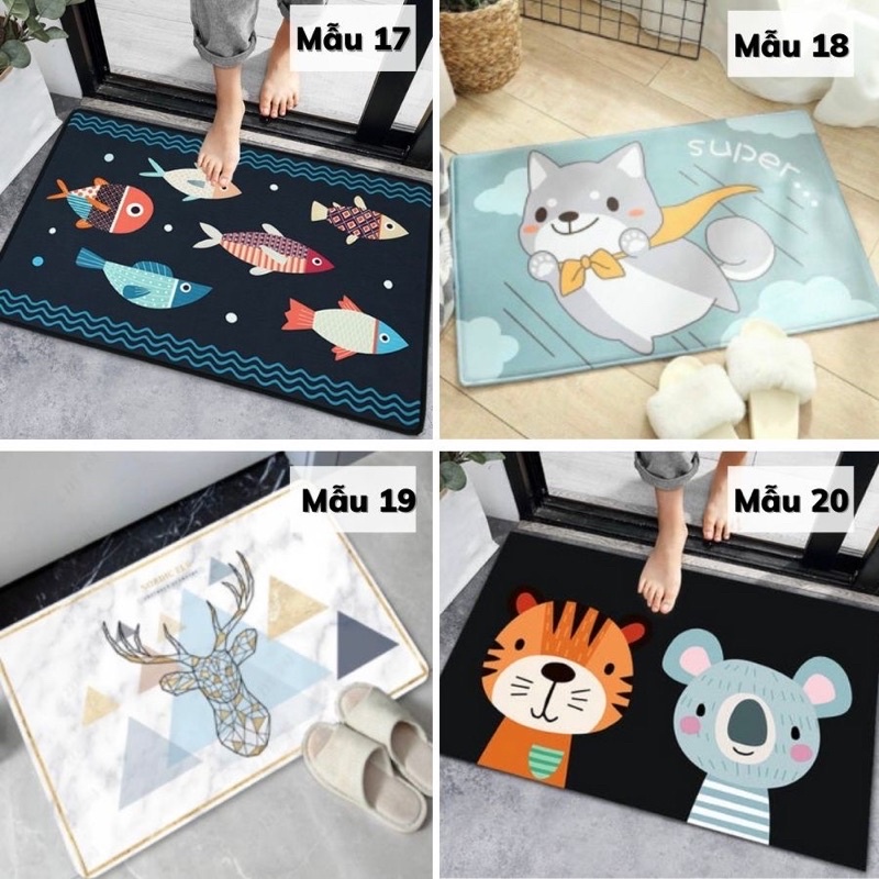 [LOẠI DÀY] Thảm lau chân, thảm chùi chân 3D chống trơn trượt 40x60 Cm