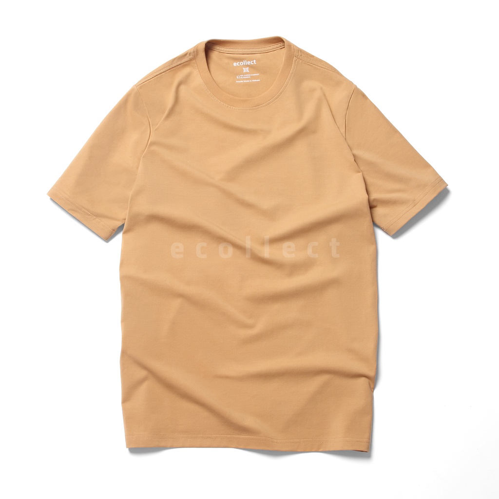 Áo thun nam cổ tròn Ecollect chất vải cotton impact mới chống nhăn dày dặn không bai nhão