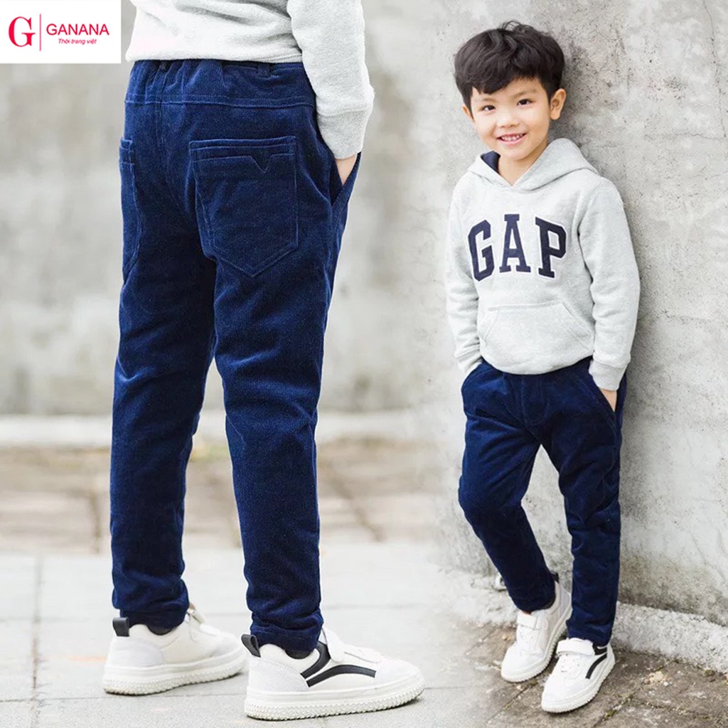 Quần Nhung tăm cho bé max 56kg - Chất nhung tăm mềm mịn