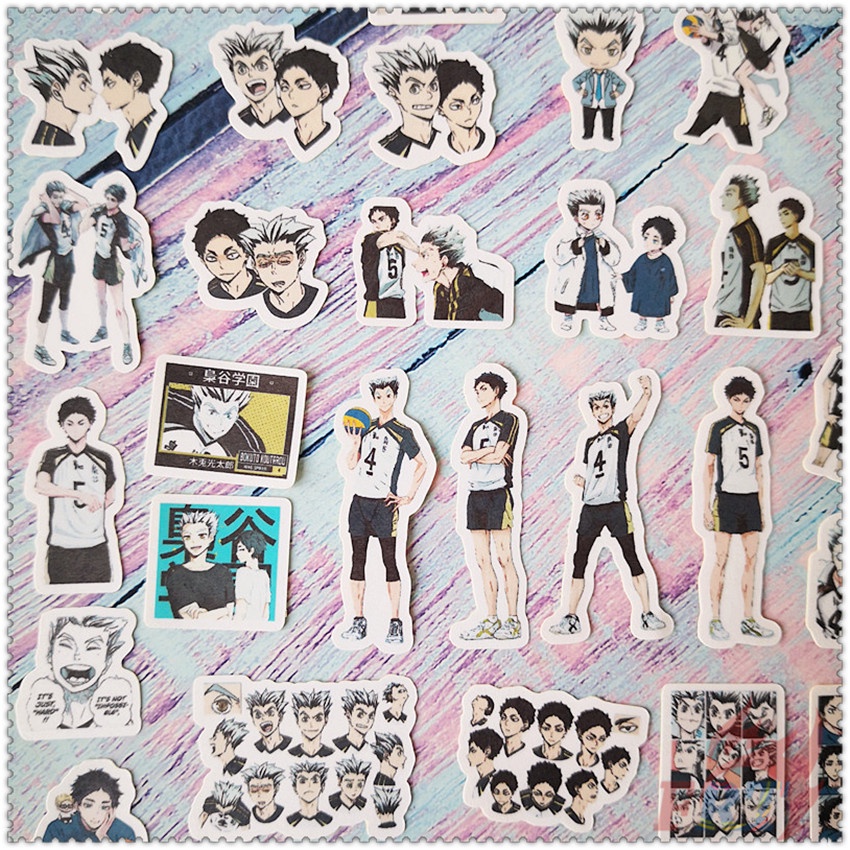❤ Haikyuu!! Q-3 Nhãn Dán Thủ Công Mini Kotaru Bokuto & Akaashi Keiji Mini Cho Khách ❤ Bộ 40 Miếng Sticker Dán Trang Trí Album