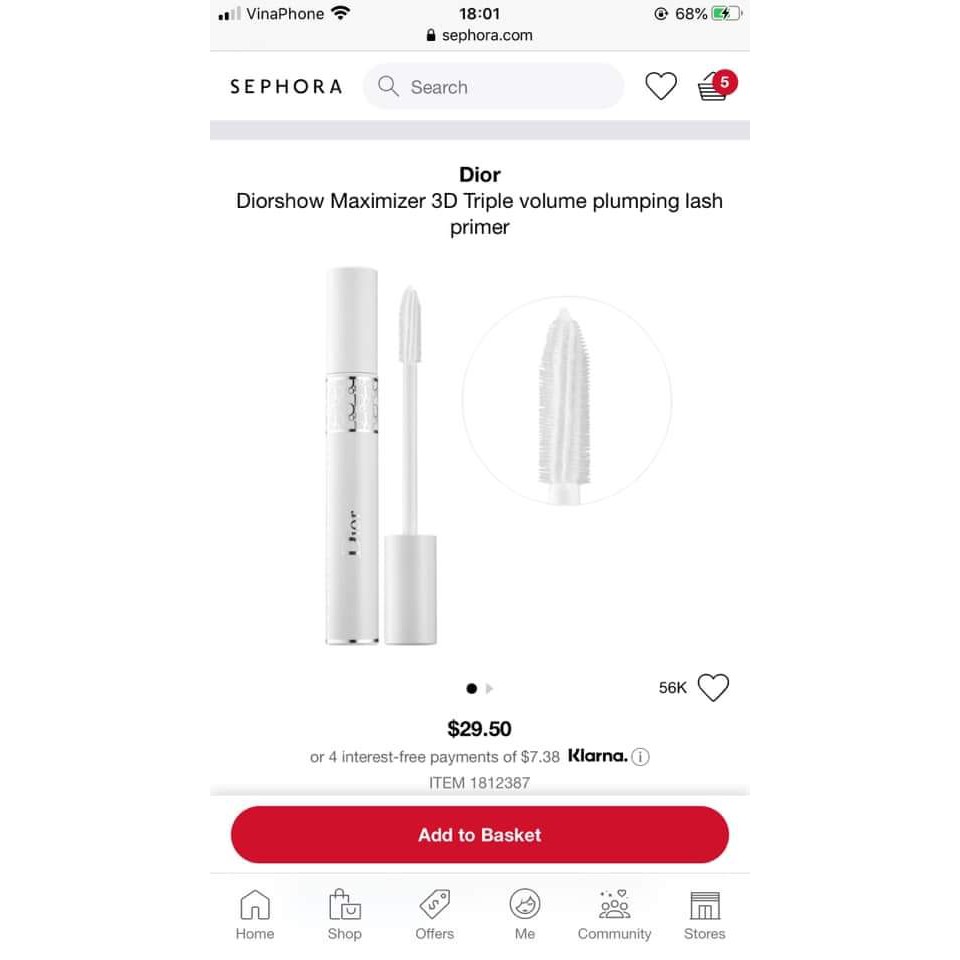 Set 2 cây Mascara lót dưỡng mi Dior và Mascara Toofaced | BigBuy360 - bigbuy360.vn