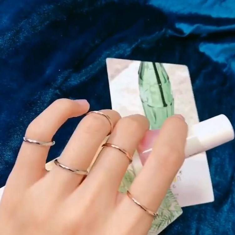Nhẫn Đeo Tay Màu Vàng Hồng/Đen Phong Cách Hàn Quốc T1270