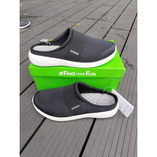 Giày sục cross literide mesh mule cho nam màu đen