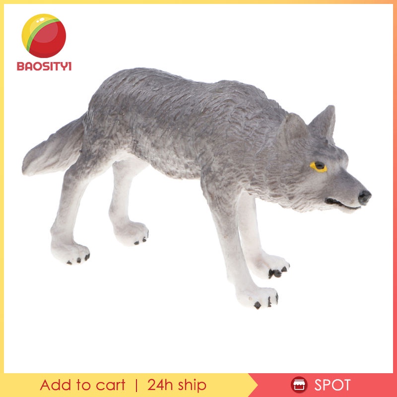 [Baosity1] Mô Hình Sói Xám Đứng 3 Inch Đồ Chơi Giáo Dục Tự Nhiên Cho Trẻ Em