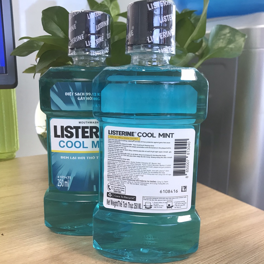 Nước súc miệng Listerine 250ml - nước xúc miệng Cool Mint