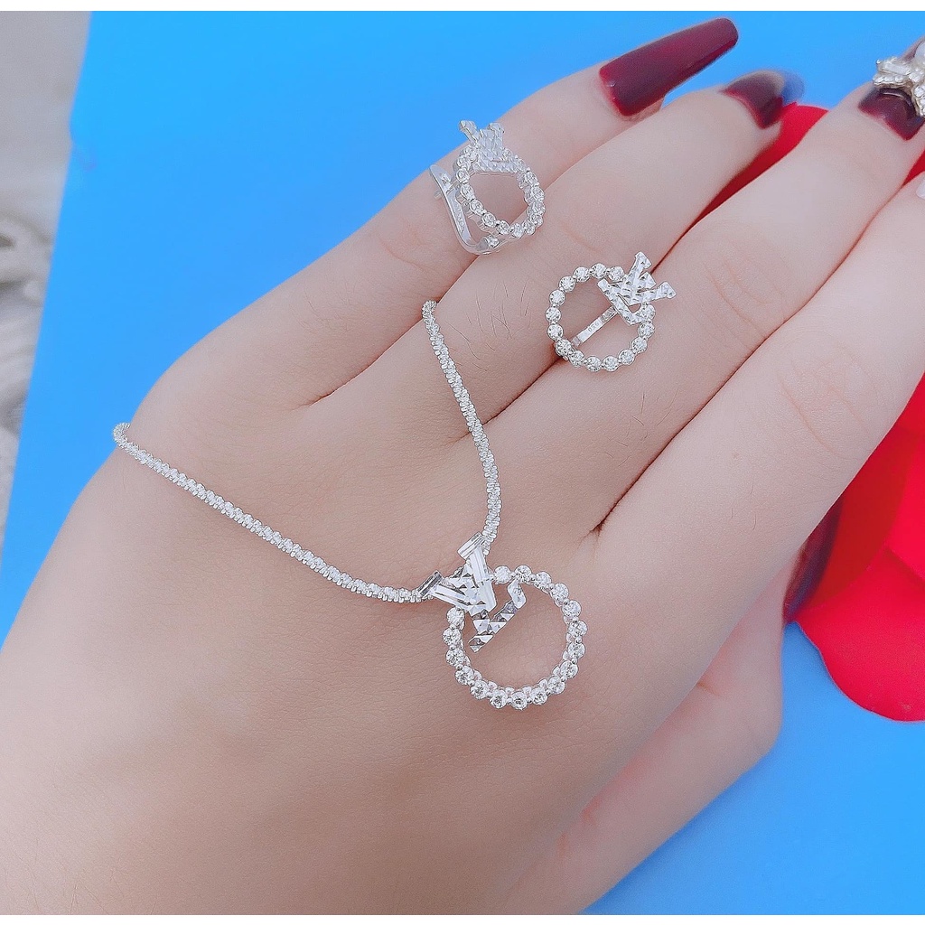 bộ bạc giá rẻ , bạc 925 đính đá , dày dặn chắc chắn - tân bạc