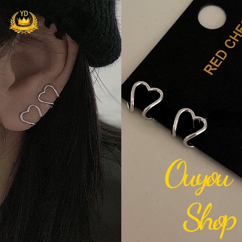 1 Khuyên Kẹp Vành Tai Hình Trái Tim Đơn Giản Phong Cách Hàn Quốc Cho Nữ