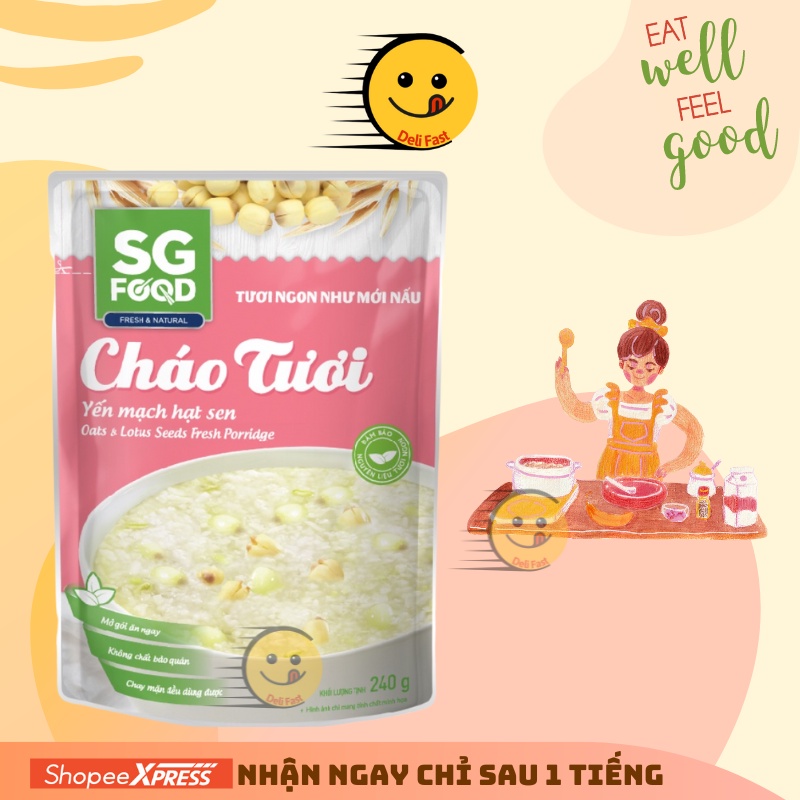 Cháo tươi Sài Gòn Food yến mạch hạt sen 240g