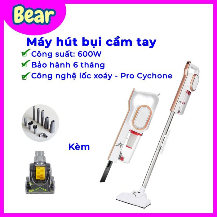 Máy Hút Bụi Cầm Tay Gia Đình 2 trong 1 CÁT Á công suất 600W bộ lọc HEPA Tặng kèm bộ đầu hút TN01