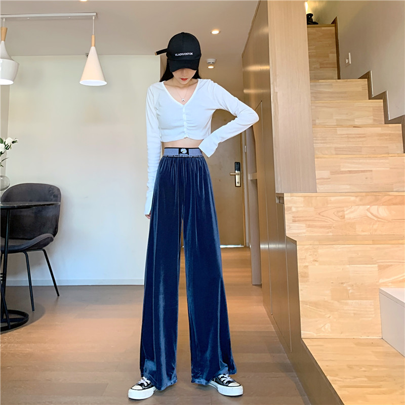 Korean Fashion Women's Wide-Leg Pants Casual Loose Straight Drape Mopping Long Trousers | BigBuy360 - bigbuy360.vn