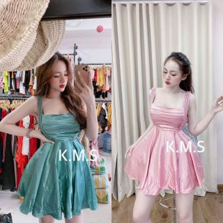 Váy lụa đính châu sa hàng thiết kế