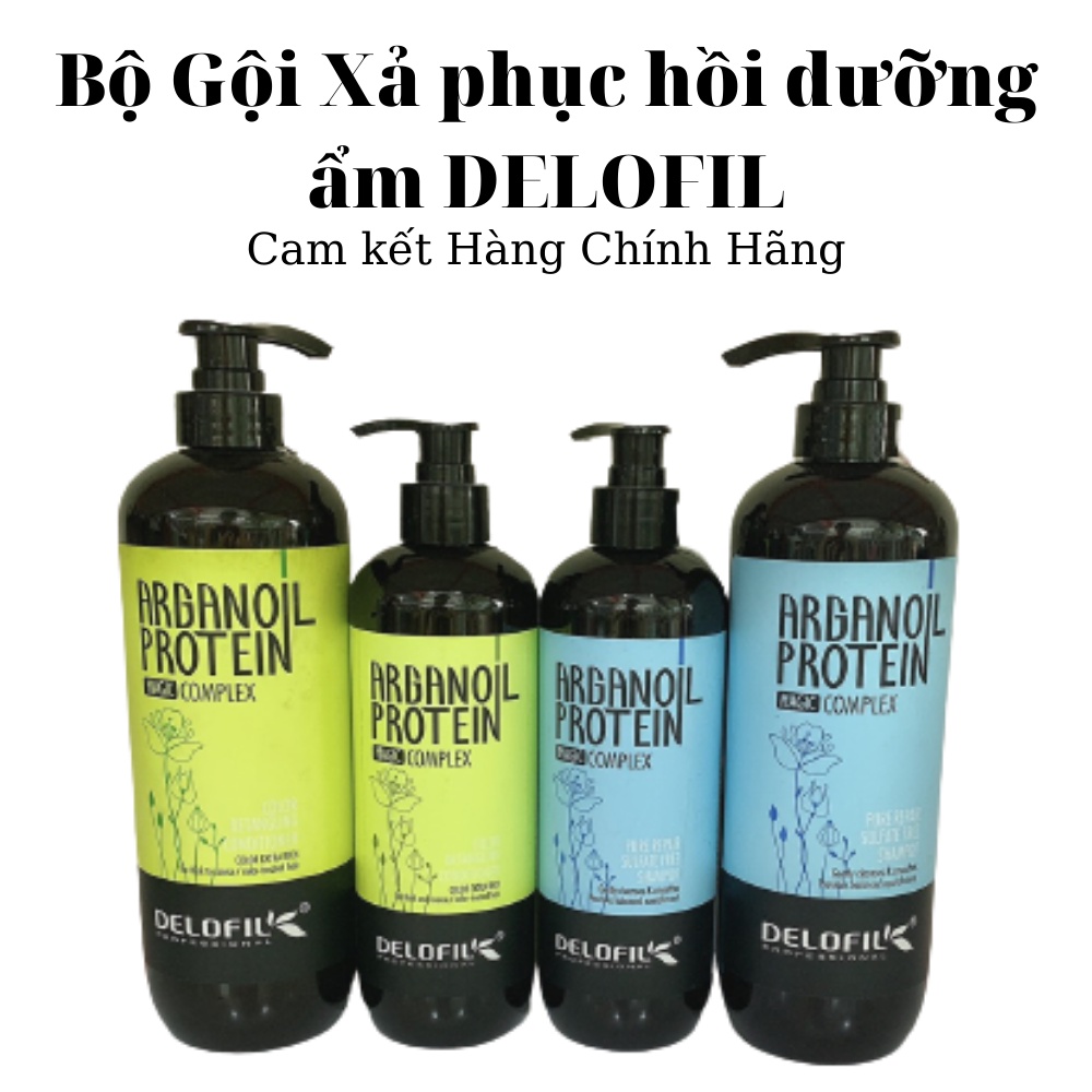 Bộ Gội Xả phục hồi dưỡng ẩm DELOFIL 800ml mẫu mới