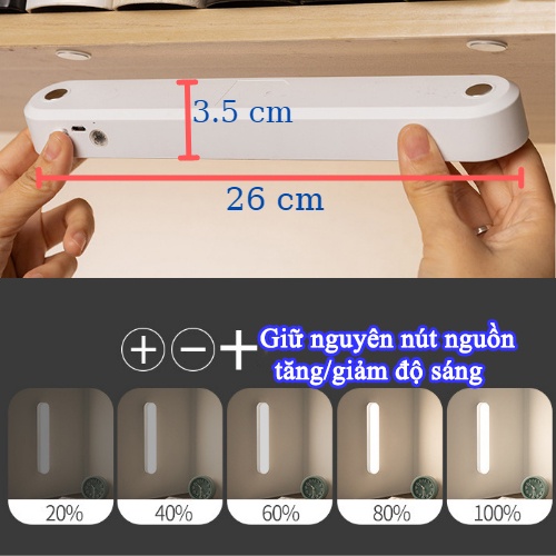Đèn bàn học LED gắn tường 3 chế độ cảm ứng chạm, sạc tích điện 4000mAh, tắt nguồn không tiêu hao điện