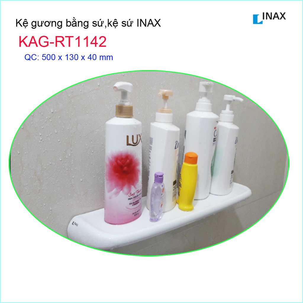 Kệ gương phòng tắm bằng sứ, kệ sứ Inax KAG-RT1142