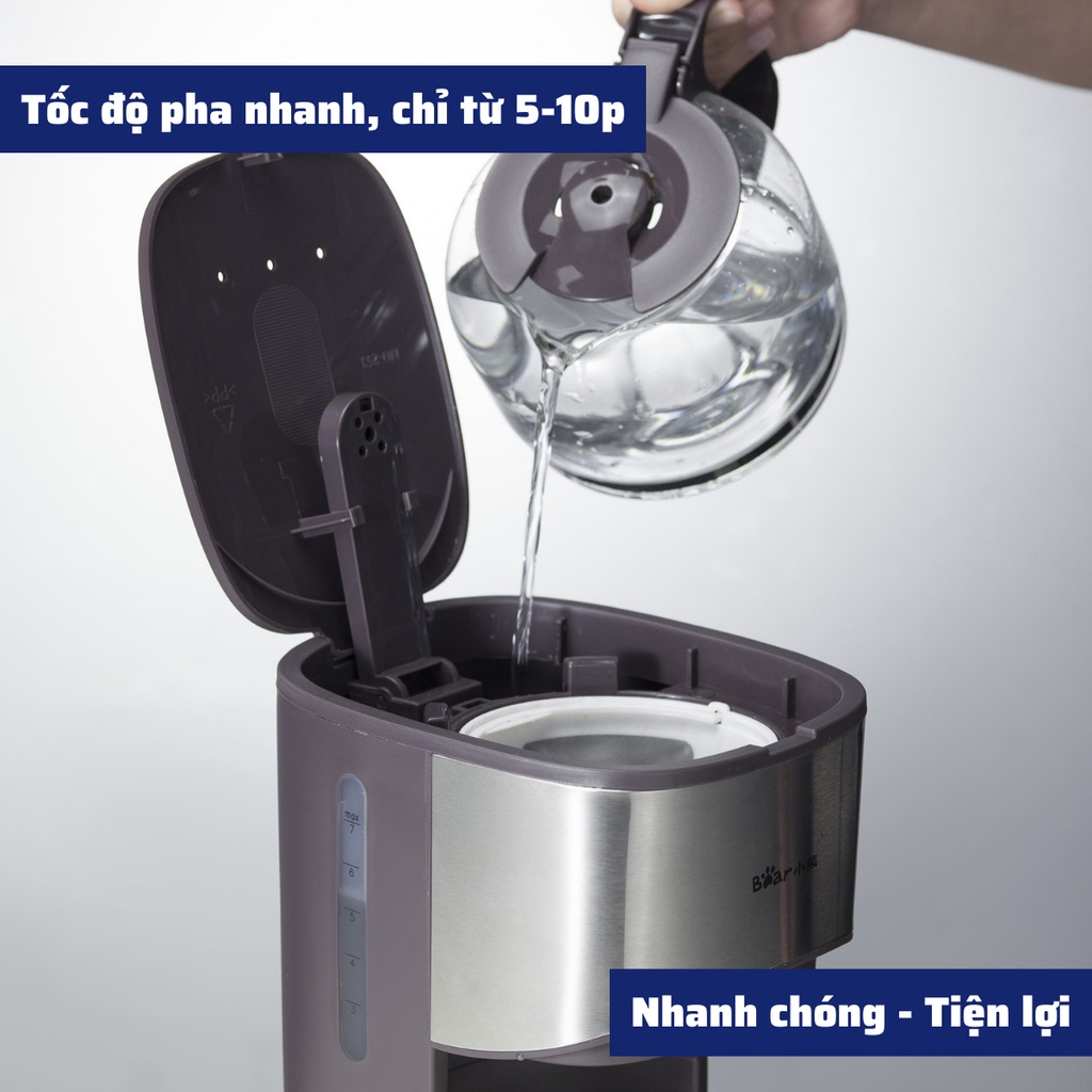 Máy pha cà phê mini tự động BEAR KFJ-A07V1 pha Espresso cafe rang xay nguyên chất cao cấp sang trọng dùng tại nhà