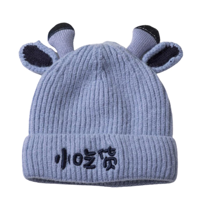 Mũ beanie Dệt Kim Hình Sừng Bò Ngọt Ngào Thời Trang Mùa Đông Cho Nữ