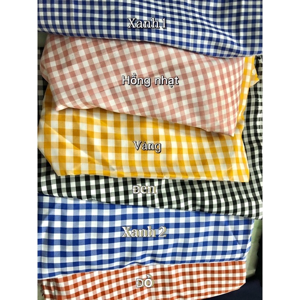 Vải kate đủ màu caro 50x50 75x75 150x150 đa năng làm khăn trải bàn, khăn búi tóc, nguyên liệu may scruchie