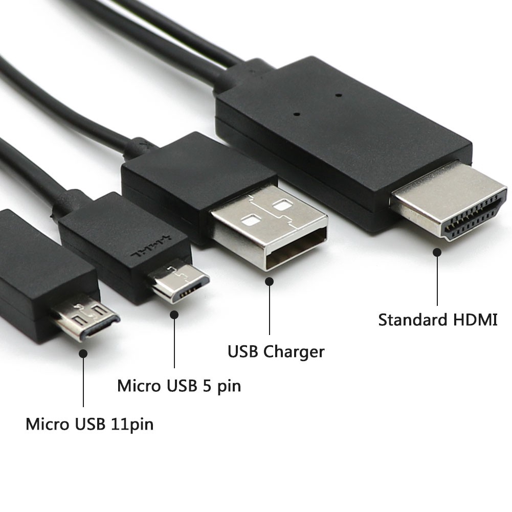 Micro USB MHL to HDMI Cable 5 Pin & 11 Pin HD TV Cables Adapter for SamSung HuaWei Xiaomi HTC MHL to HDMI Adapter