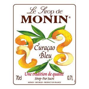 Siro vỏ Cam, vỏ Chanh xanh Monin (Blue Curacao syrup) - chai 700ml