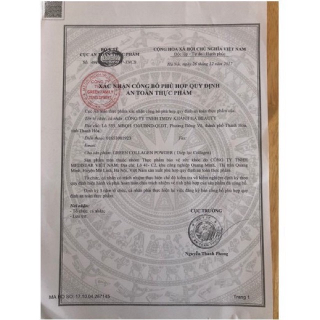 Diệp lục collagen chính hãng 100% | Thế Giới Skin Care