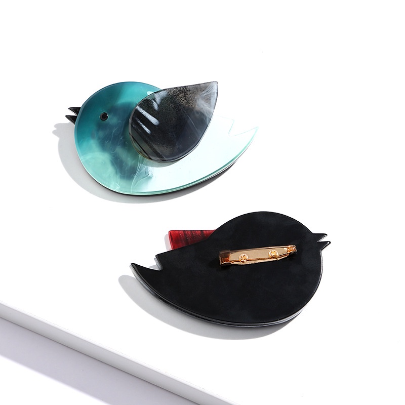 Trâm Cài Áo Hình Chú Chim Hoạt Hình Bằng Acrylic Kiểu Vintage Dễ Thương Cho Nam / Nữ