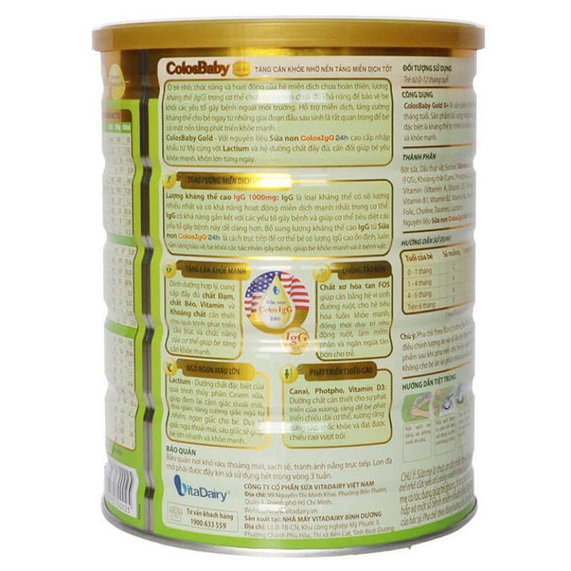 Sữa Colosbaby Gold 0+ 800gr