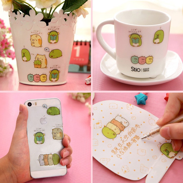 Set 50 hình dán Sticker họa tiết dễ thương để trang trí album / nhật ký / sổ lưu niệm DIY  không thấm nước