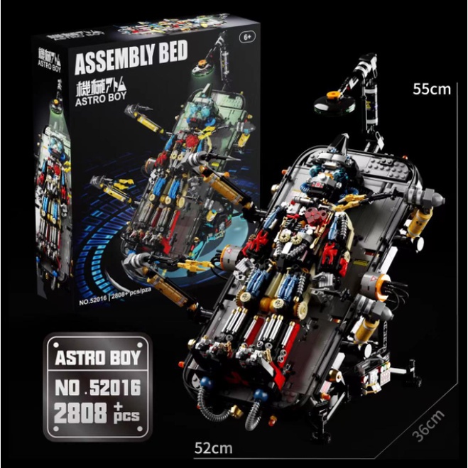 Đồ chơi Lắp ráp Mô hình 52016 2808pcs 2in1 Ideas Cartoon Astro Boy Assembly Bed Mechanical Mecha Robot Moc Bricks