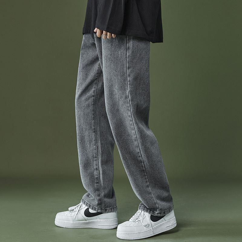 Quần jean nam BASIC ống suông rộng dáng baggy Wash 2 màu đen - xám mã DX01