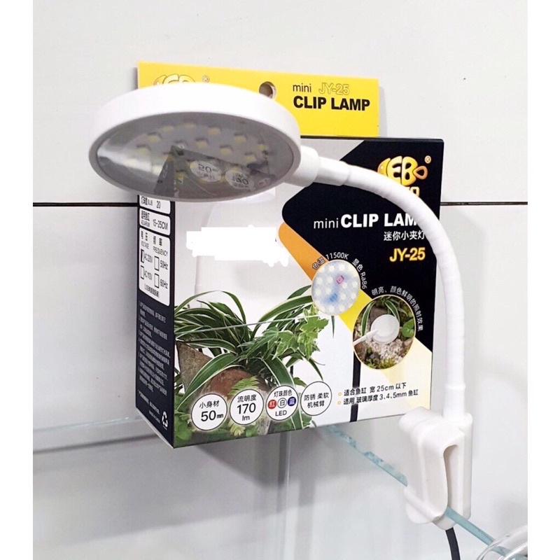 Đèn Led Kẹp Máng Tròn Cho Hồ Cá Tép Mini | Đèn Coco JY-25