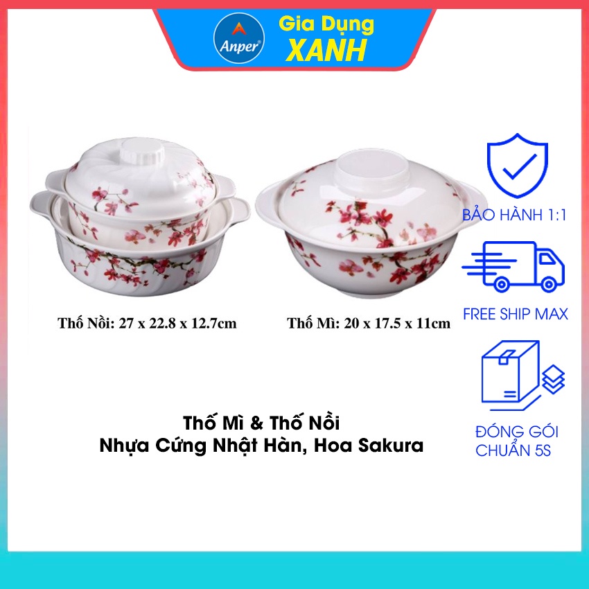 Thố nồi tô nhựa Melamine ANPER 20cm - 27 cm cao cấp Nhật Hàn Dish plate đĩa chén bát dĩa đẹp